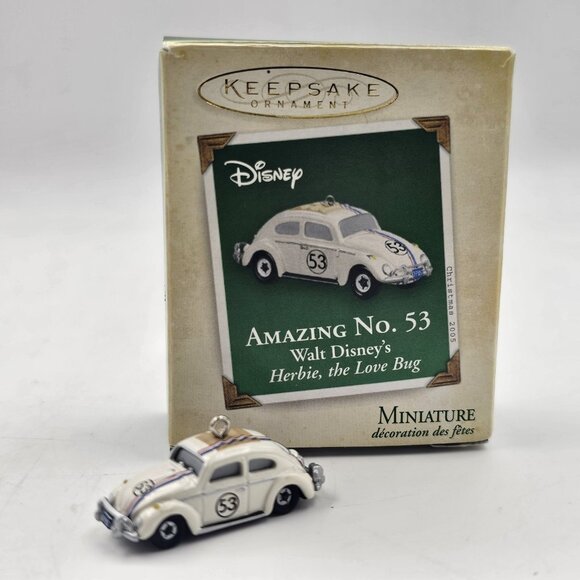 Disney Hallmark Keepsake Herbie the Love Bug Mini Ornament Amazing No. 53 2005 - Picture 1 of 9